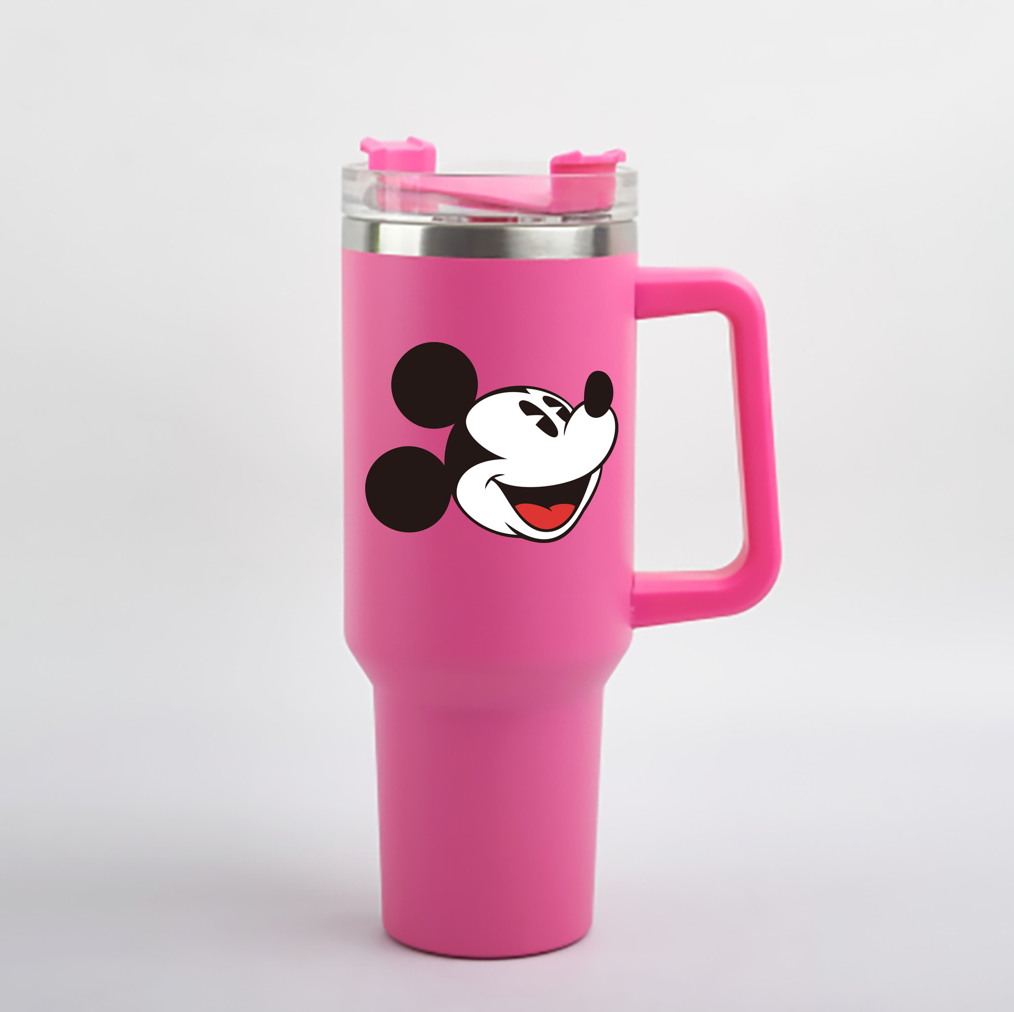 ミッキーマウス Mickey Mouse 1200mL車用タンブラー - クリスタルステッカー（プラスチックストロー付き）